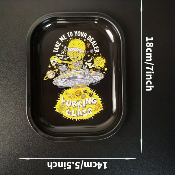 ✨ NEW✨  Lurking Class by Sketchy Tank Burrito Breath Dealer Black Rolling Tray - Picture 2 of 2